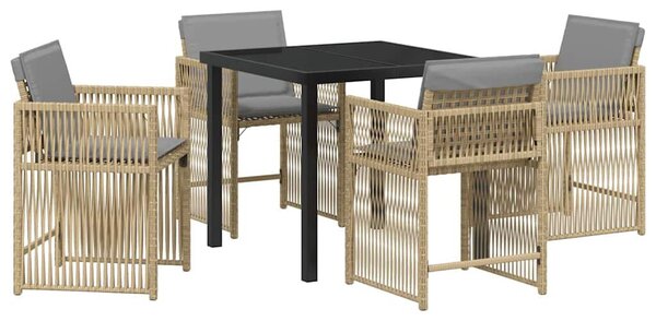 Kert étkező szett 5 pcs Bézs polirattan