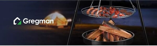 Kerti kandalló grillsütővel 2 az 1-ben 30 fokos sült, fekete