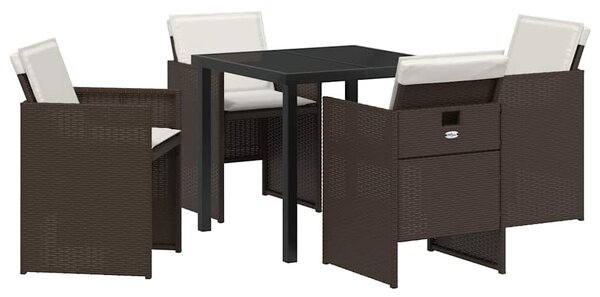 Kert étkező szett 5 pcs Barna polirattan