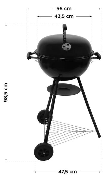 Gregman Roast 2 az 1-ben elektromos szénszálas grill, fekete