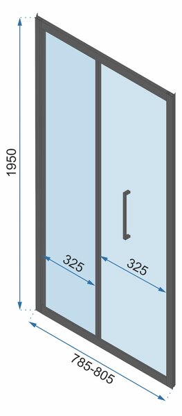 Rea - RAPID FOLD összecsukható zuhanyajtó - fekete matt, 80 x 195 cm, REA-K6418