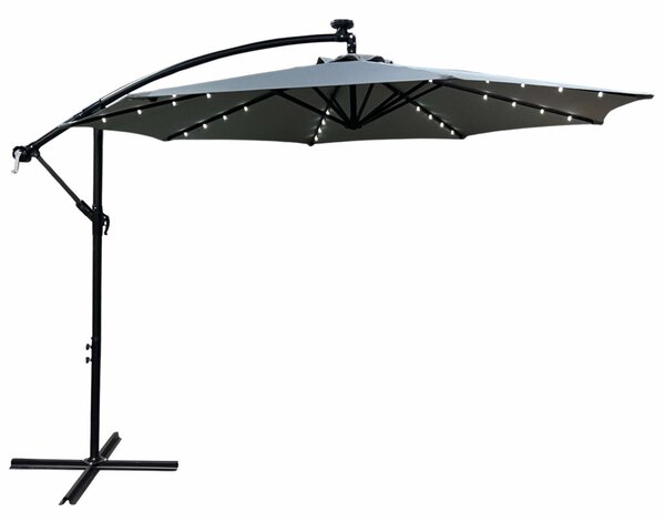 Fancy Garden MILIN LED Világítású Világosszürke Kerti Napernyő