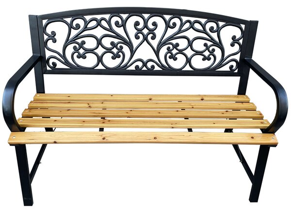 Fancy Garden Nerina Kerti Pad Fém/Fa Fekete Áttört Mintás