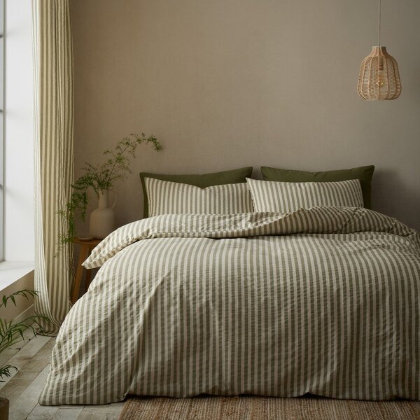 Zöld egyszemélyes ágyneműhuzat 135x200 cm Cotton Rich Woven Stripe – Pineapple Elephant