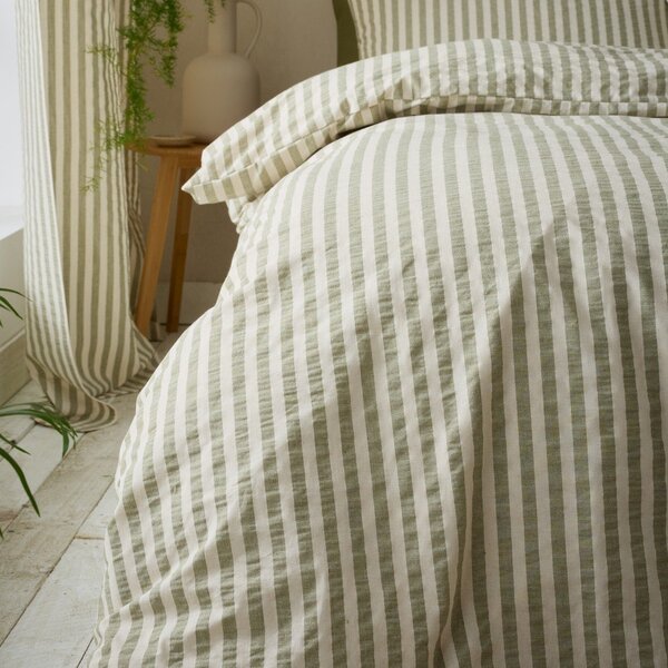 Zöld egyszemélyes ágyneműhuzat 135x200 cm Cotton Rich Woven Stripe – Pineapple Elephant