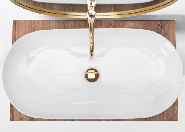Rea Cleo, asztali mosogató 810x410x135 mm, fehér fényes, REA-U0563