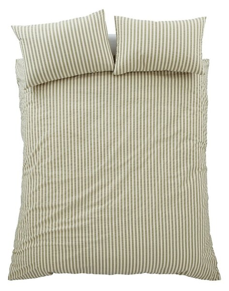 Zöld egyszemélyes ágyneműhuzat 135x200 cm Cotton Rich Woven Stripe – Pineapple Elephant