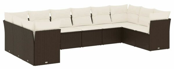 VidaXL Polyrattan Kerti Ülőgarnitúra - Barna - 10 részes