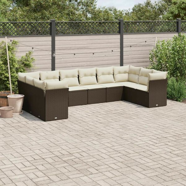 VidaXL Polyrattan Kerti Ülőgarnitúra - Barna - 10 részes