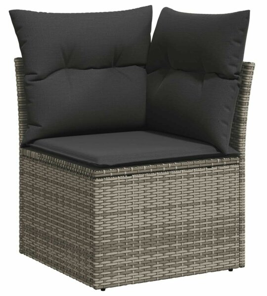 VidaXL 8-részes szürke polyrattan kerti ülőgarnitúra párnákkal