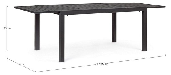 Alumínium kerti étkezőasztal 90x160 cm Hilde – Bizzotto