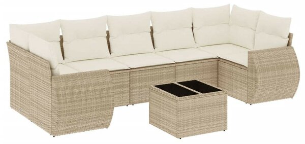 VidaXL Polyrattan Kerti Ülőgarnitúra - 8 részes - Bézs