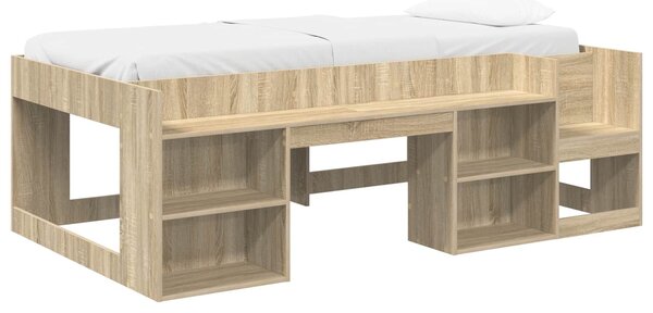 VidaXL Gyerekágy keret tárolóval Sonoma Tölgy 80 x 200 cm Szerelt Fa