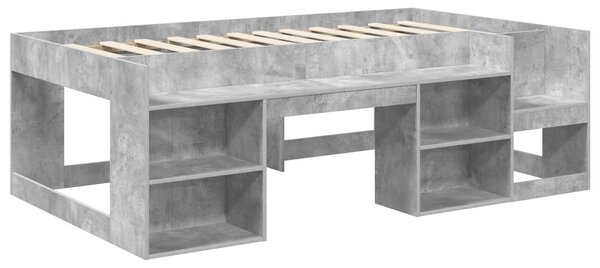 VidaXL Gyerekágy keret tárolóval Betonszürke 98.5 x 200 cm Szerelt Fa