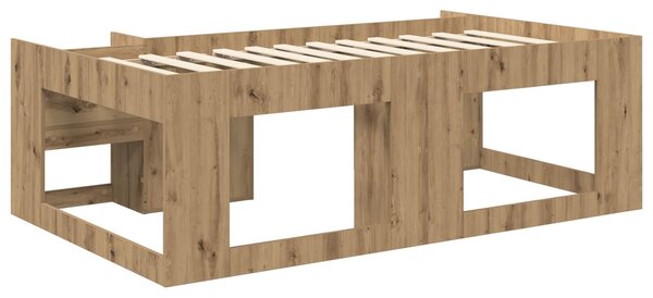 VidaXL Gyerekágy keret tárolóval Kézműves Tölgy 80 x 200 cm Szerelt Fa