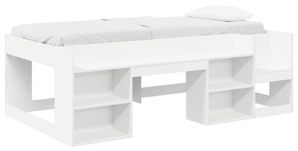 VidaXL Gyerekágy keret tárolóval Fehér 75 x 190 cm Szerelt Fa