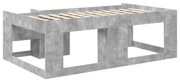 VidaXL Gyerekágy keret tárolóval Betonszürke 98.5 x 200 cm Szerelt Fa