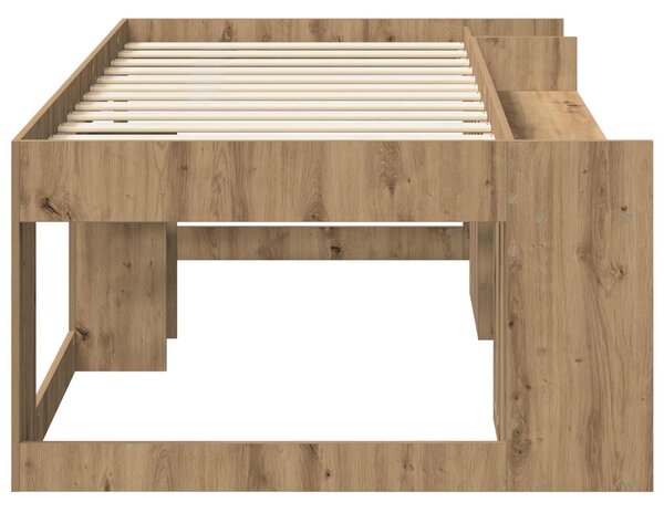 VidaXL Gyerekágy keret tárolóval Kézműves Tölgy 80 x 200 cm Szerelt Fa