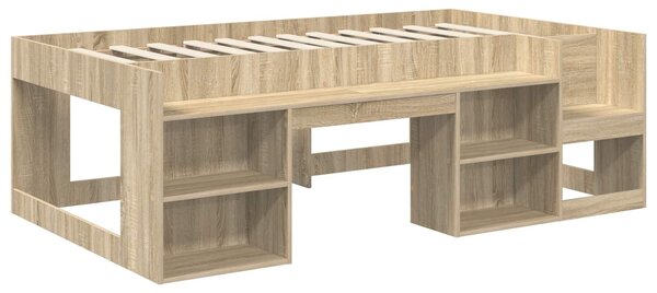 VidaXL Gyerekágy keret tárolóval Sonoma Tölgy 80 x 200 cm Szerelt Fa