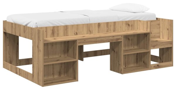 VidaXL Gyerekágy keret tárolóval Kézműves Tölgy 80 x 200 cm Szerelt Fa
