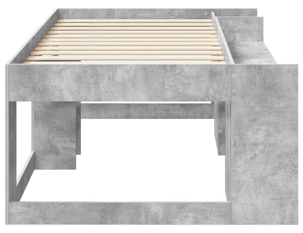 VidaXL Gyerekágy keret tárolóval Betonszürke 98.5 x 200 cm Szerelt Fa