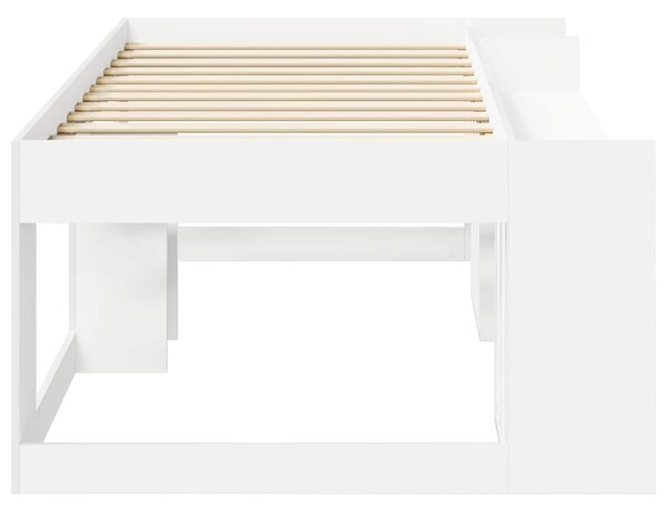 VidaXL Gyerekágy keret tárolóval Fehér 75 x 190 cm Szerelt Fa