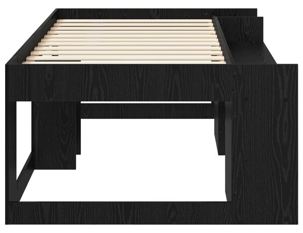 VidaXL Gyerekágy keret tárolóval Fekete Tölgy 90 x 200 cm Szerelt Fa