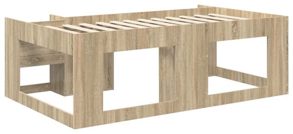 VidaXL Gyerekágy keret tárolóval Sonoma Tölgy 80 x 200 cm Szerelt Fa
