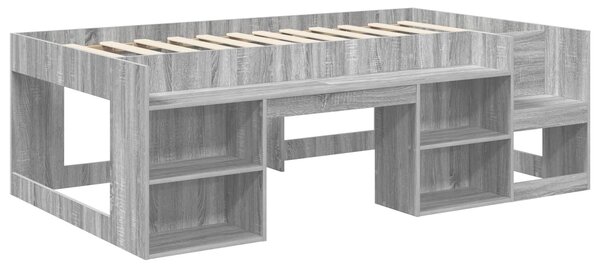 VidaXL Gyerekágy keret tárolóval Szürke Sonoma 80 x 200 cm Szerelt Fa