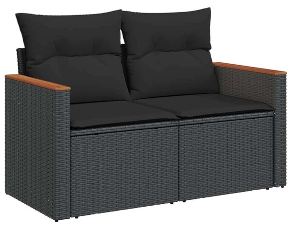 VidaXL Polyrattan Kerti Ülőgarnitúra - 6 részes - Fekete