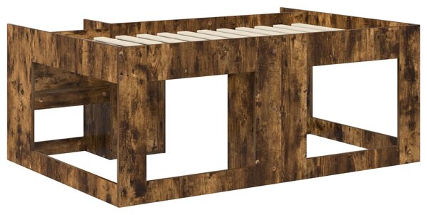 VidaXL Gyerekágy keret tárolóval Füstös Tölgy 80 x 160 cm Szerelt Fa