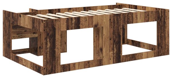 VidaXL Gyerekágy keret tárolóval Antik Fa 90 x 200 cm Szerelt Fa