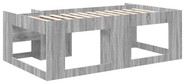 VidaXL Gyerekágy keret tárolóval Szürke Sonoma 80 x 200 cm Szerelt Fa