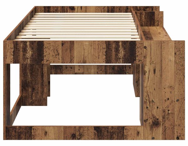 VidaXL Gyerekágy keret tárolóval Antik Fa 90 x 200 cm Szerelt Fa