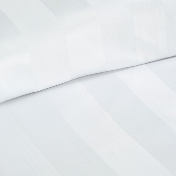 Fehér egyszemélyes szatén ágyneműhuzat 135x200 cm So Soft Satin Stripe – Catherine Lansfield
