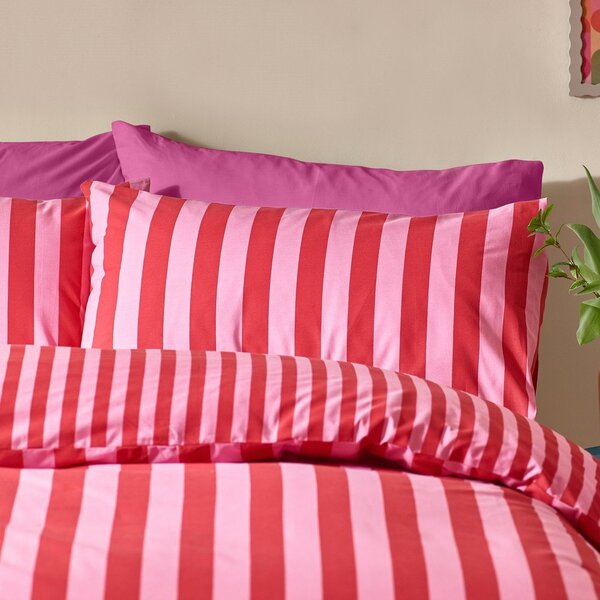 Piros-rózsaszín egyszemélyes ágyneműhuzat 135x200 cm Stripe Tease – Sassy B