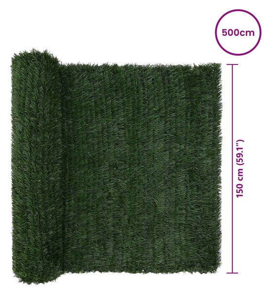 VidaXL Műanyag Kerítés Sötétzöld 1,5 x 5 m PVC és Acél