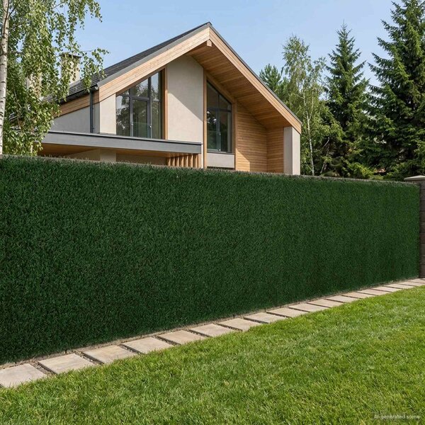 VidaXL Műanyag Kerítés Sötétzöld 1,5 x 5 m PVC és Acél