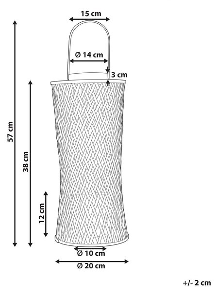 Lámpás MACTAN Bambusz 38 cm Természetes