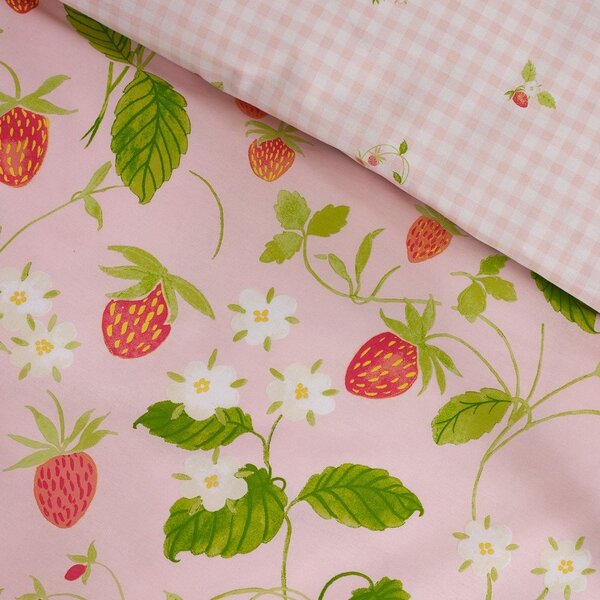 Rózsaszín kétszemélyes háromrészes ágyneműhuzat 200x200 cm Strawberry Frills – Catherine Lansfield