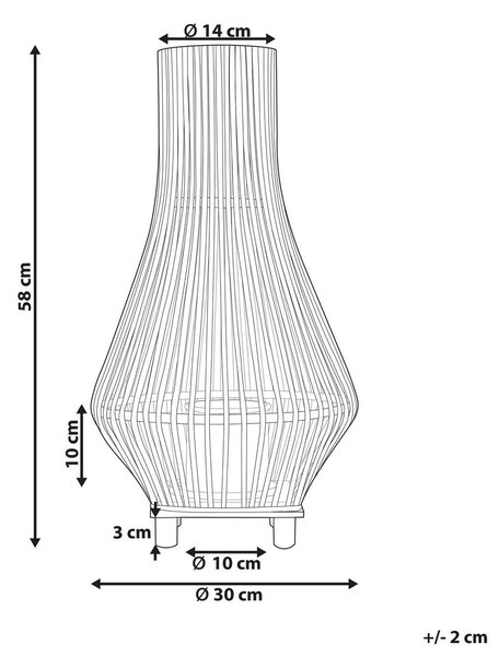 Lámpás LEYTE Bambusz 58 cm Fekete
