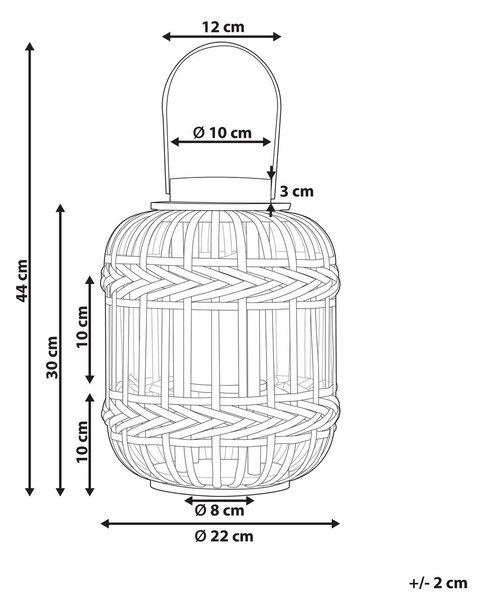 Lámpás BORACAY Bambusz 30 cm Fekete