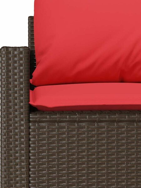 VidaXL 4 részes barna polyrattan kerti ülőgarnitúra párnákkal
