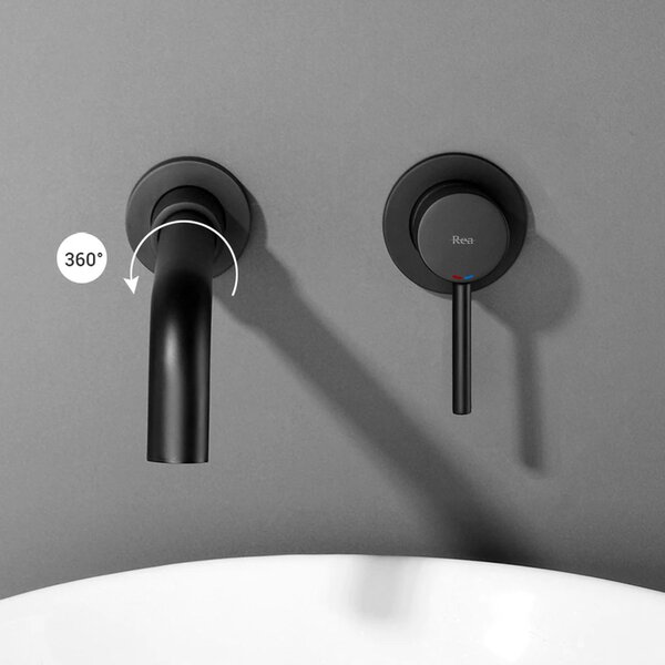Falra szerelhető csaptelep Rea Lungo LONG black mat + box