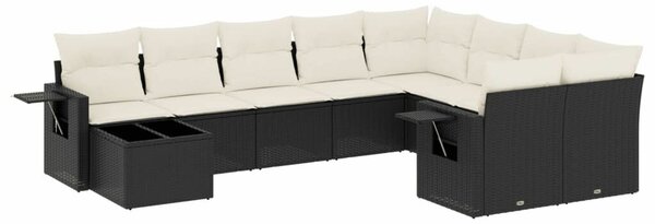 VidaXL Polyrattan Kerti Ülőgarnitúra - Fekete - 10 részes