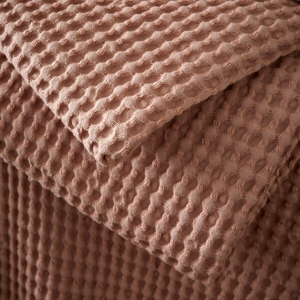 Törtrózsaszín pamut takaró 150x200 cm Jaipur Chunky Waffle – Pineapple Elephant