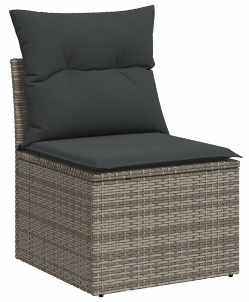 Polyrattan Kerti Ülőgarnitúra - 7 részes - Szürke