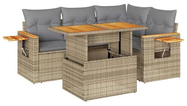 VidaXL Polyrattan Kerti Ülőgarnitúra - 4 részes - Bézs