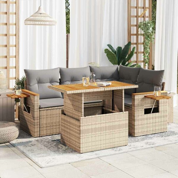 VidaXL Polyrattan Kerti Ülőgarnitúra - 4 részes - Bézs
