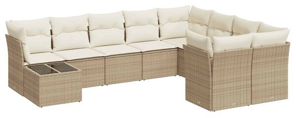 VidaXL Polyrattan Kerti Ülőgarnitúra - 10 részes - Bézs